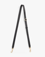 Adjustable strap with metal clasps and a ring connector