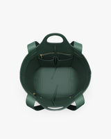 Top view of an open tote bag with pockets inside.