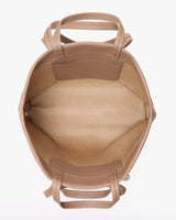 Open tote bag with handles and interior pockets.