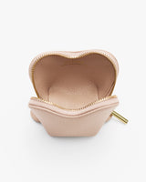 Small pouch with zipper, open to show interior.