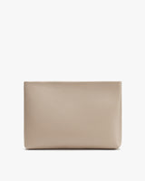 Simple rectangular clutch bag with textured surface.