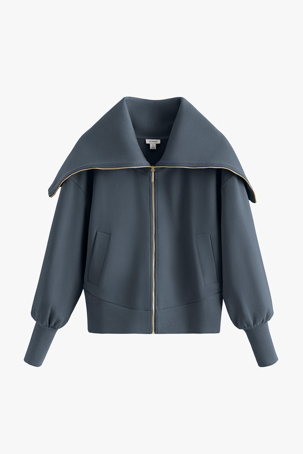 Fleece Oversized Collar Sweatshirt Storm / Small
