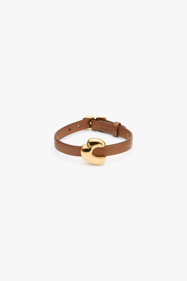 Celestia Leather Bracelet Dark Chestnut / One Size