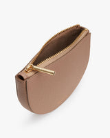Small zippered pouch standing upright.
