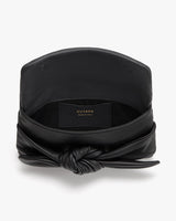 Leather belt with a knotted design at the front