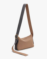 Shoulder bag with adjustable strap and metal buckle