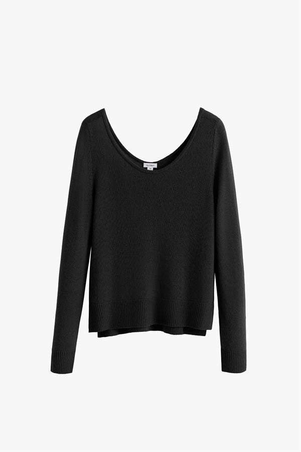 Single-Origin Cashmere Scoop Neck Sweater Black / Medium