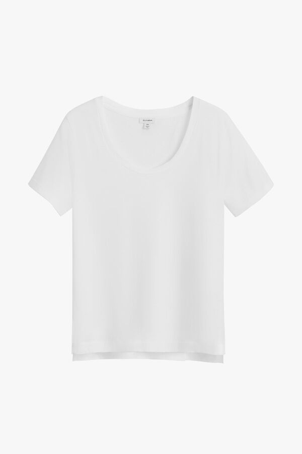 Pima Scoop Neck Tee White / Small