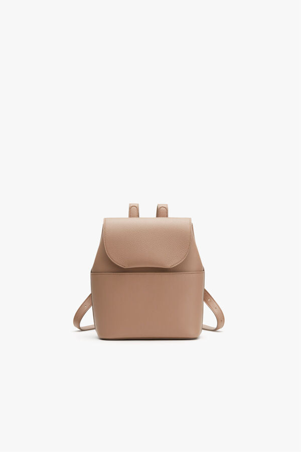Mini Leather Backpack Cappuccino / One Size