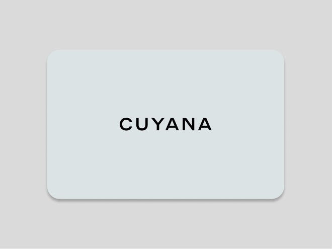 Gift card displaying the word Cuyana in the center.