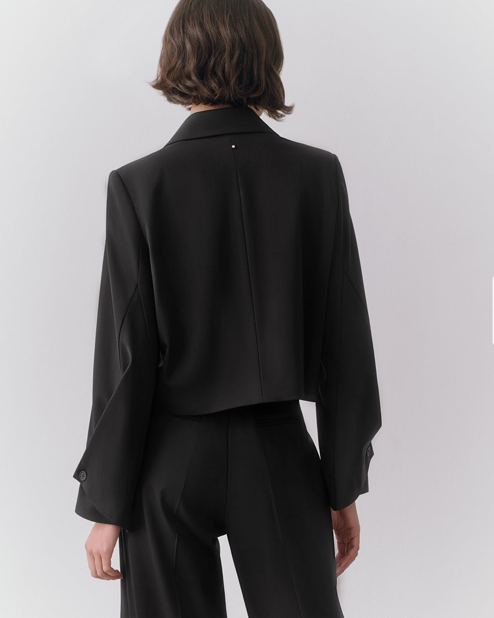 Person wearing a suit viewed from the back