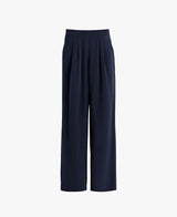 Plain pants with a pleated waist, displayed against a plain background.