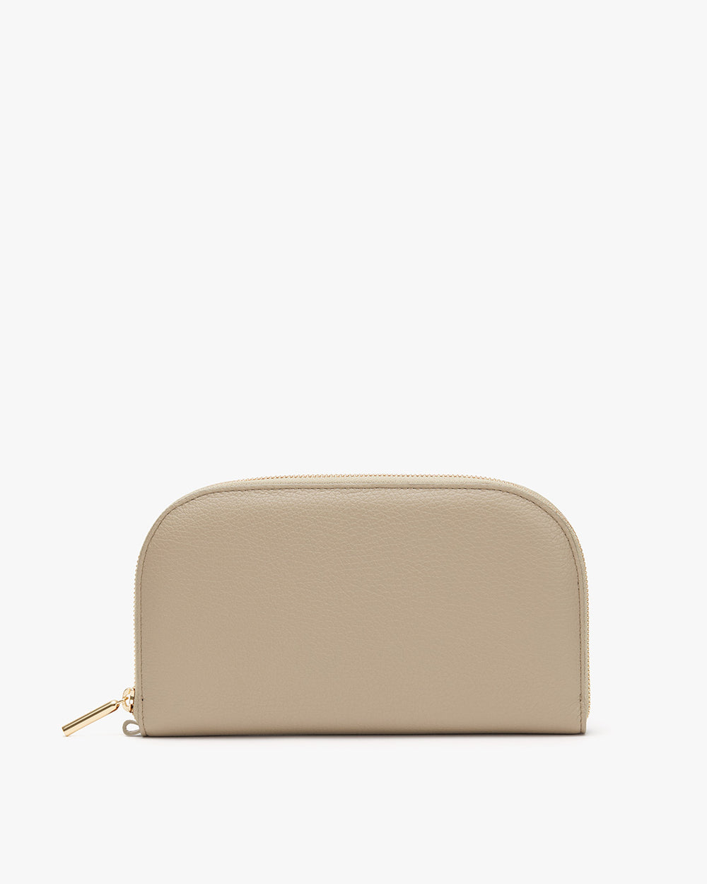 Domed zippered pouch standing upright against a plain background.