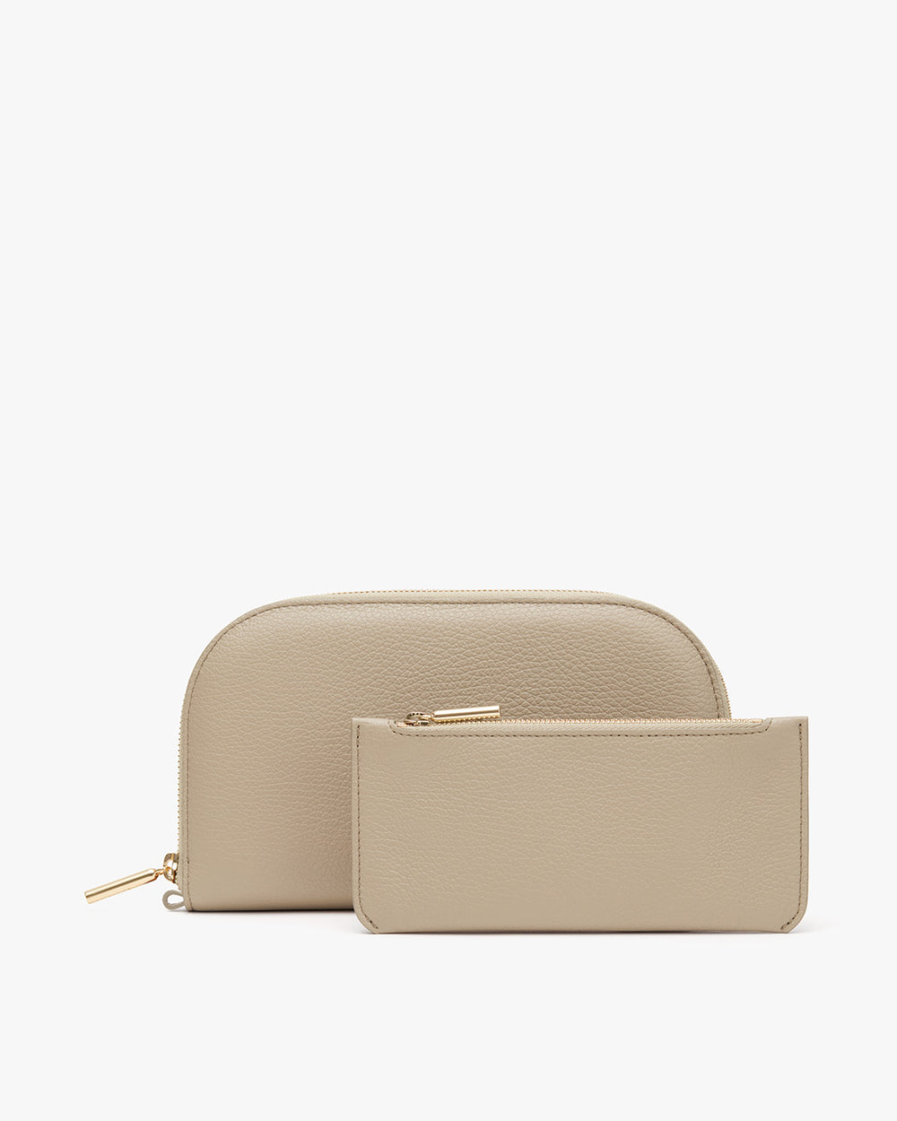 Two small pouches with zippers, one larger than the other.