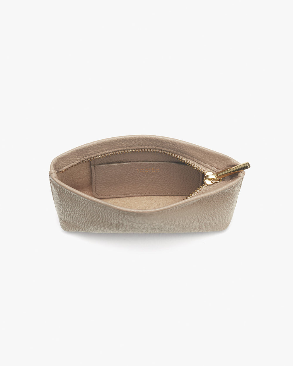 Open small pouch with a zipper