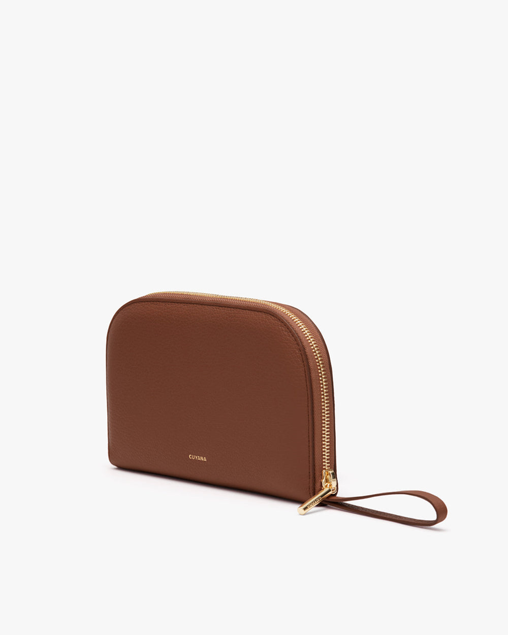Small zippered pouch with a wrist strap on the side.