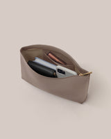 Pouch containing wallet, phone, and a few other small items.