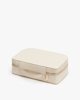 Rectangular zippered case with side handle and external pocket