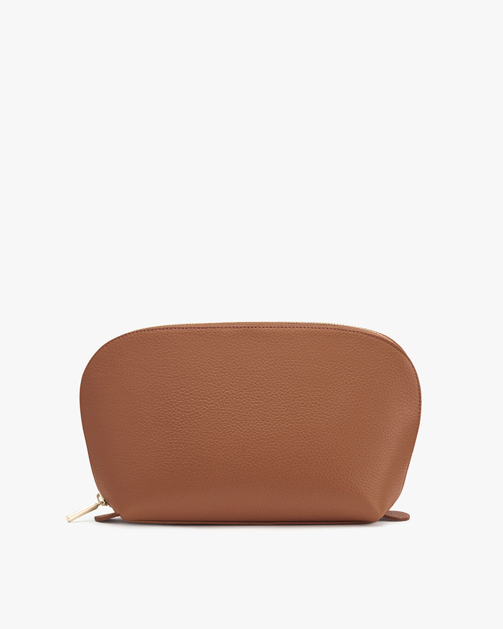 Woman's purse with zipper on white background.