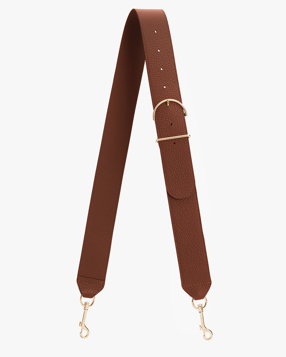 Adjustable bag strap with metal clips on each end