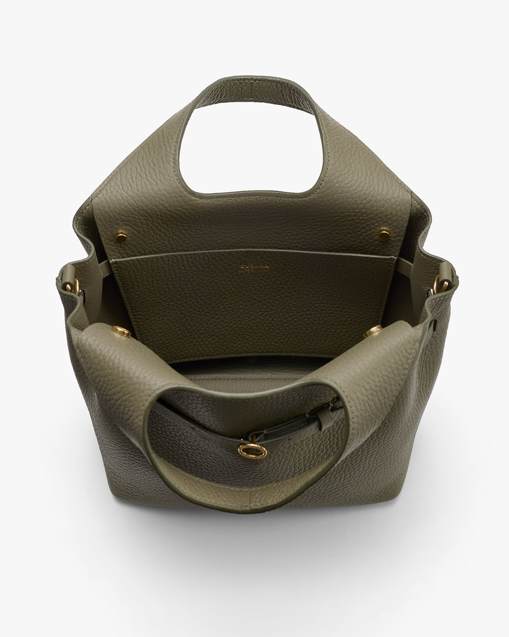 Open tote bag with a strap and open compartment.