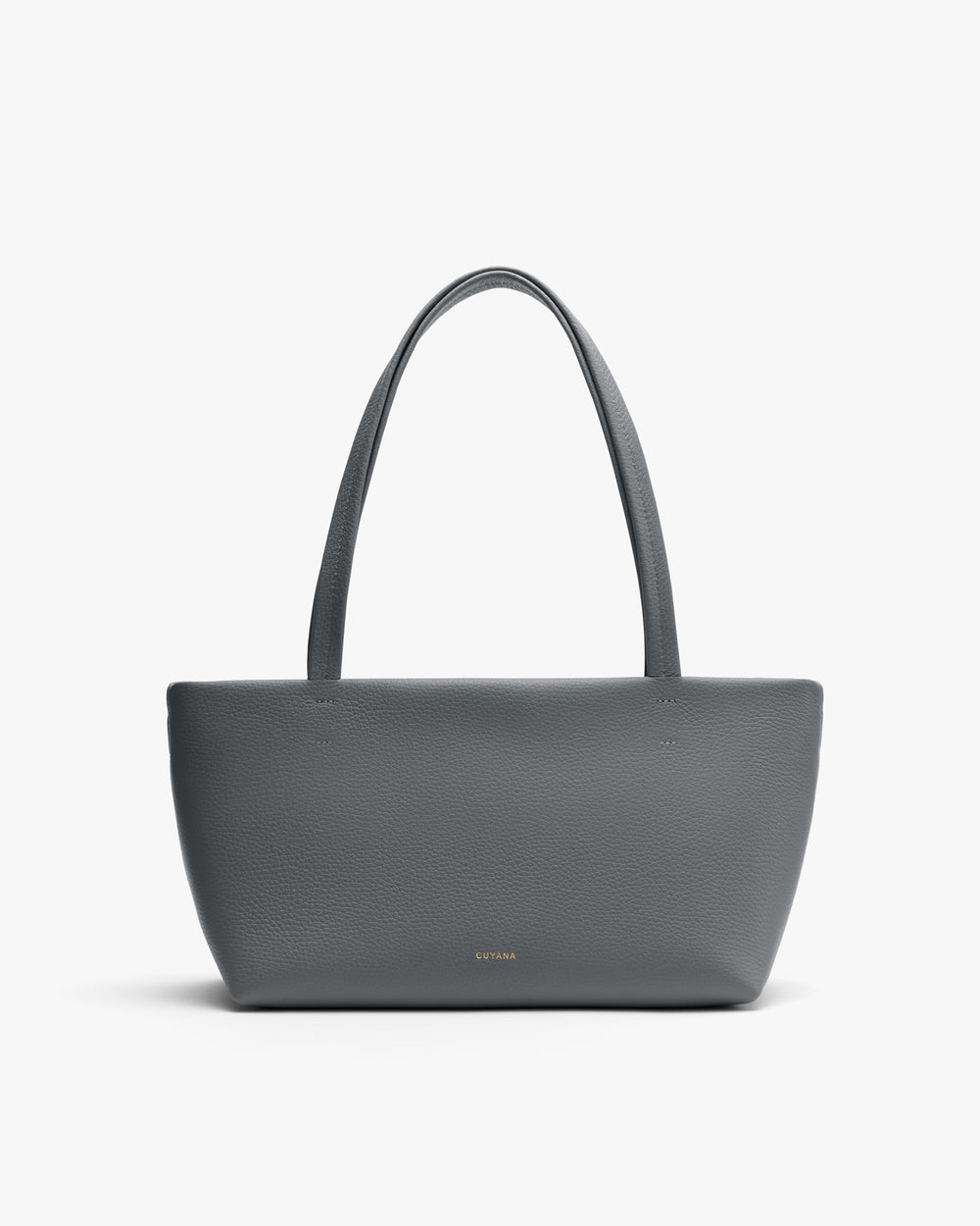 Tote bag with a simple design and two handles displayed upright.