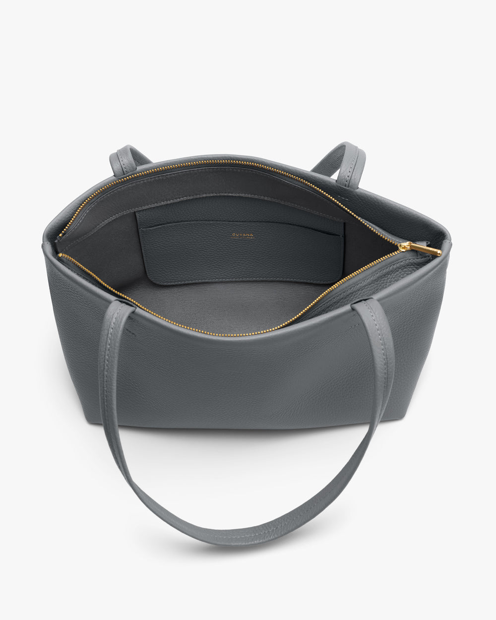 Open tote bag with visible inner pocket and zipper.