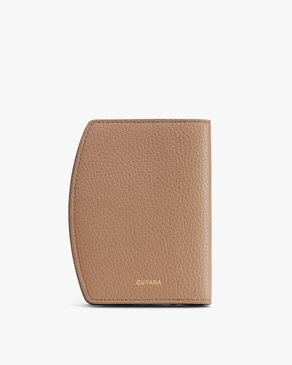 Textured leather passport holder standing upright