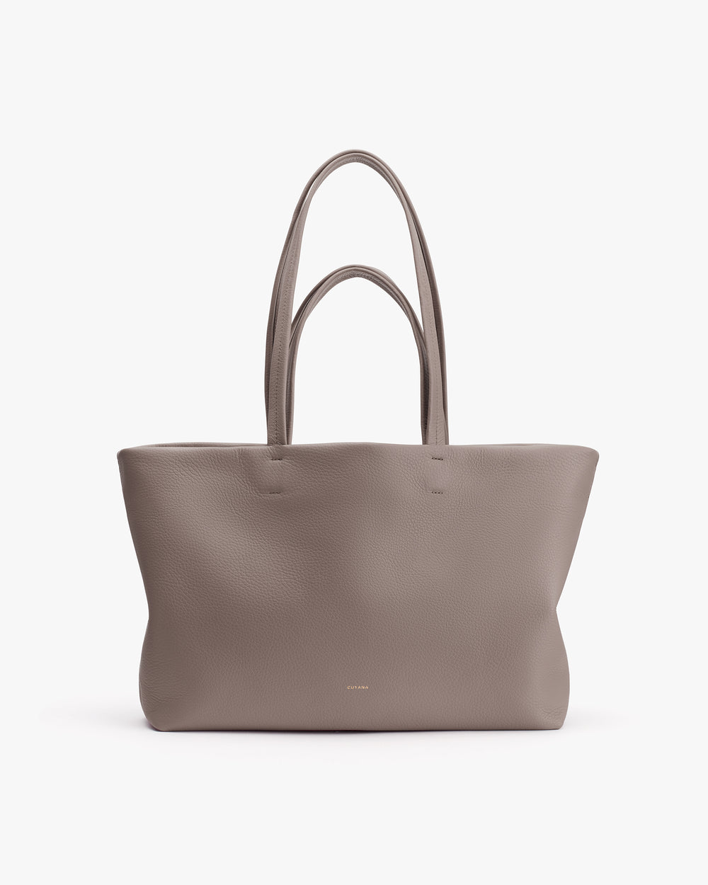 Tote bag with dual handles on a plain background