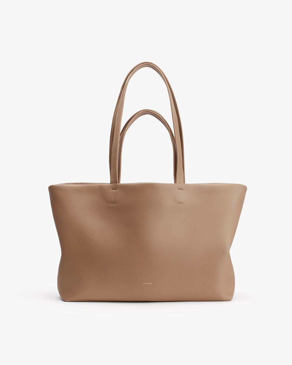Tote bag with two handles displayed upright.