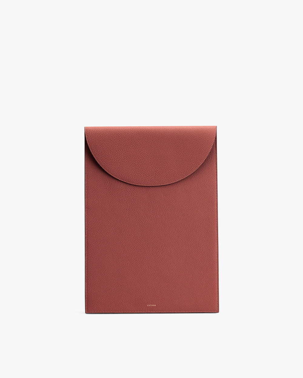 Rectangular envelope clutch with flap closure.