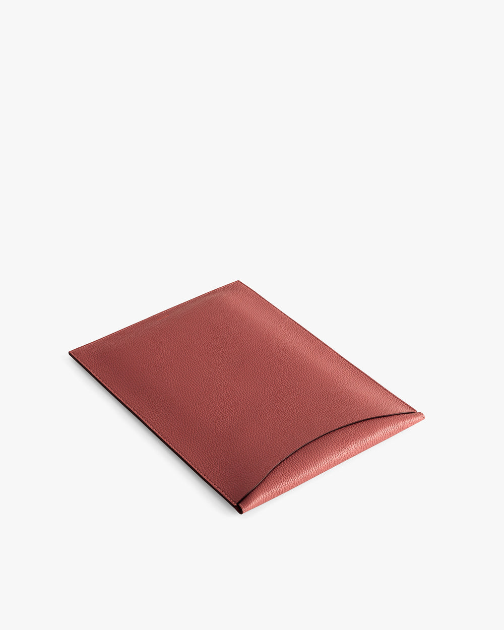 Rectangular laptop sleeve with a slightly open flap.