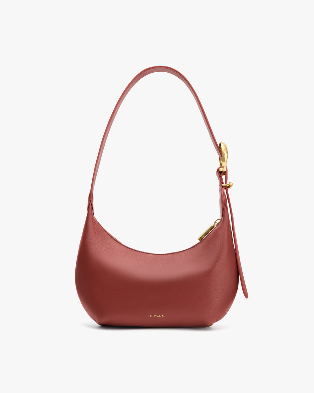Shoulder bag with a single strap and buckle detail.
