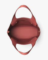 Top view of an open tote bag with wide handles.