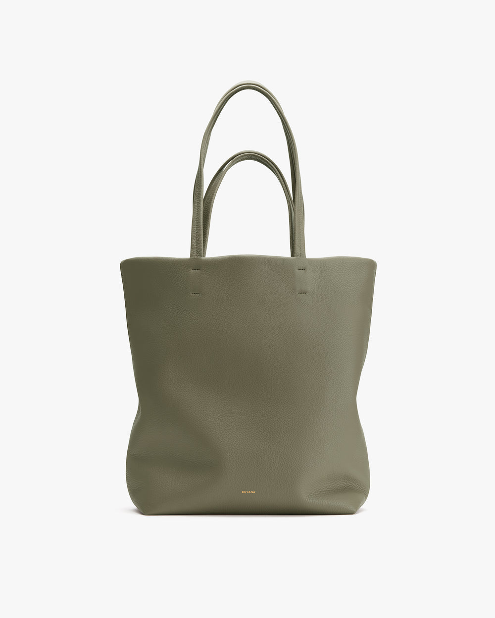 Tote bag with two handles on a plain background.