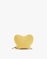 Heart-shaped coin purse with a zipper at the bottom.