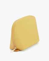 A zippered pouch standing upright.