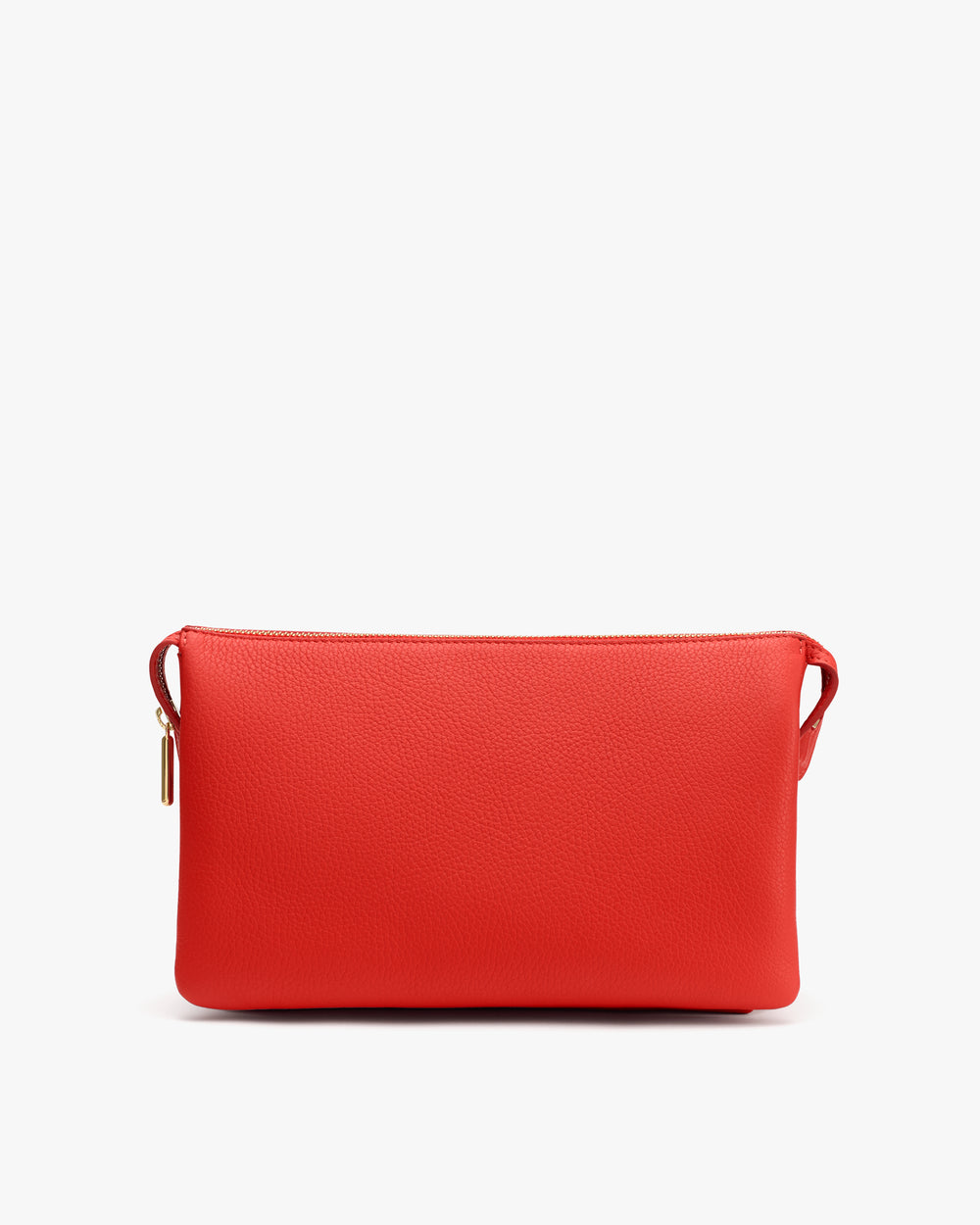 Rectangular pouch with zipper and side loop details