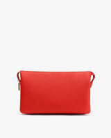 Rectangular pouch with zipper and side loop details