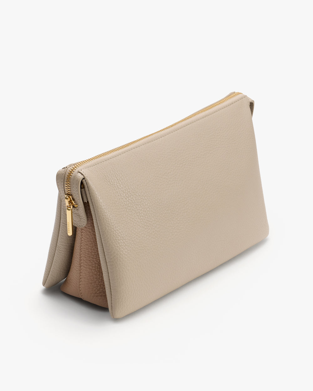Rectangular clutch bag with a zipper on top