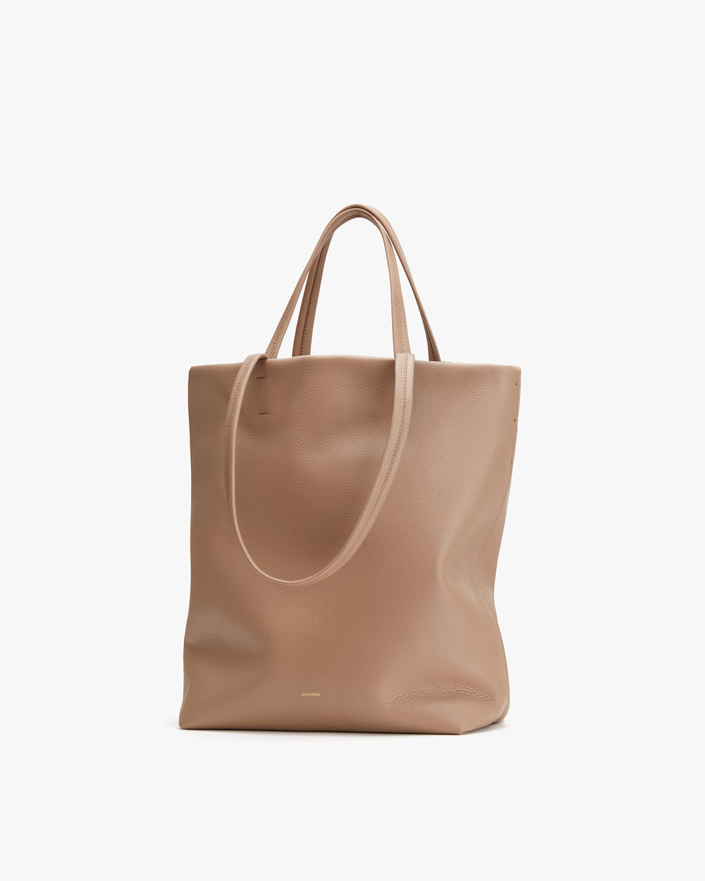 Tote bag with two handles on a plain background.