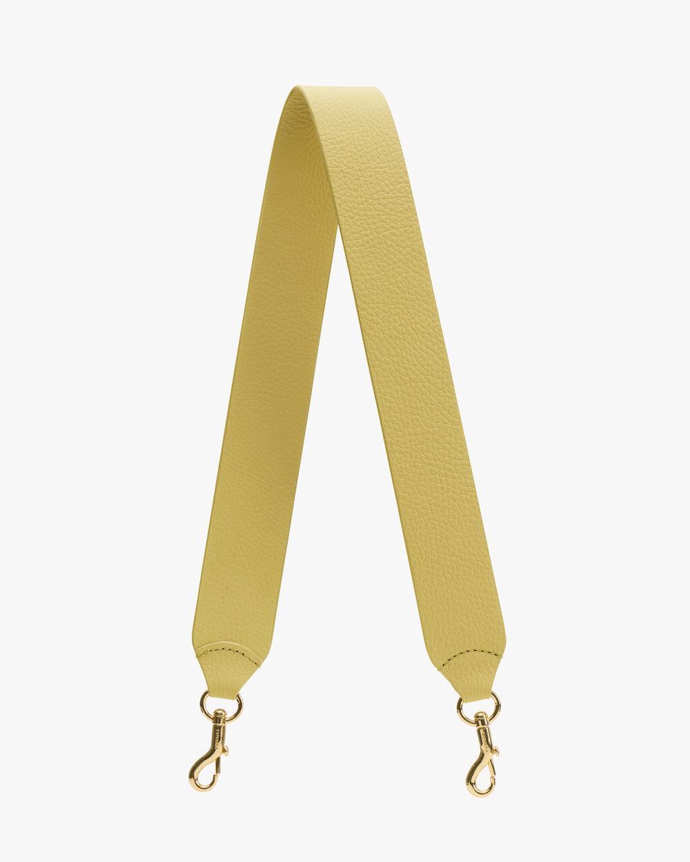 Bag strap with metal clasps on each end