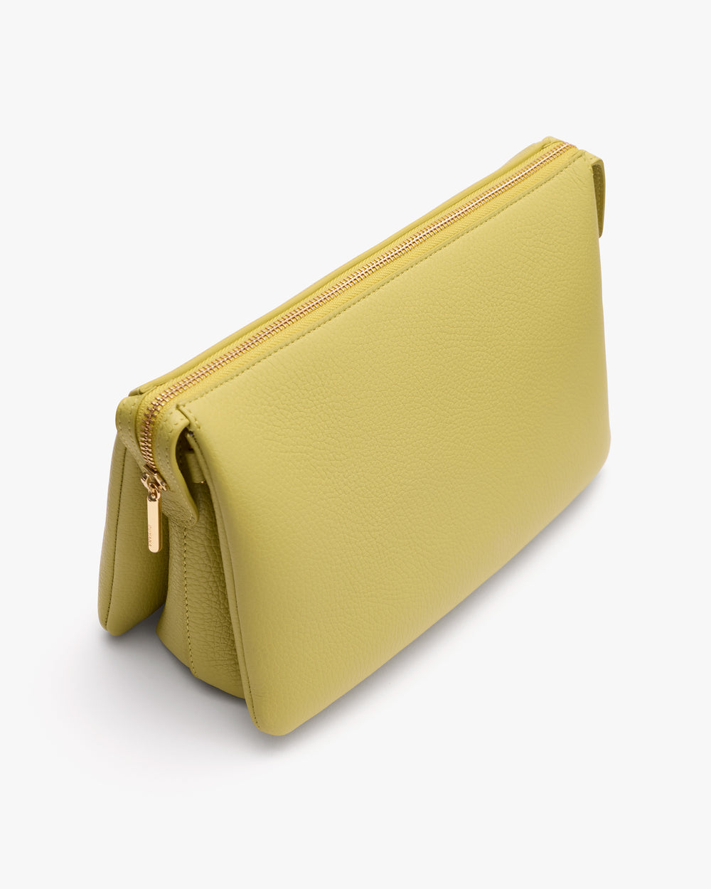 Rectangular clutch bag with zipper on top edge