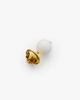 Single stud earring with a round design and a post back.