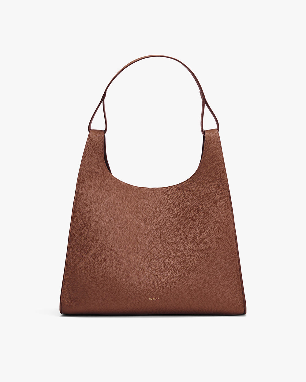 A shoulder bag with a structured top and an open main compartment.
