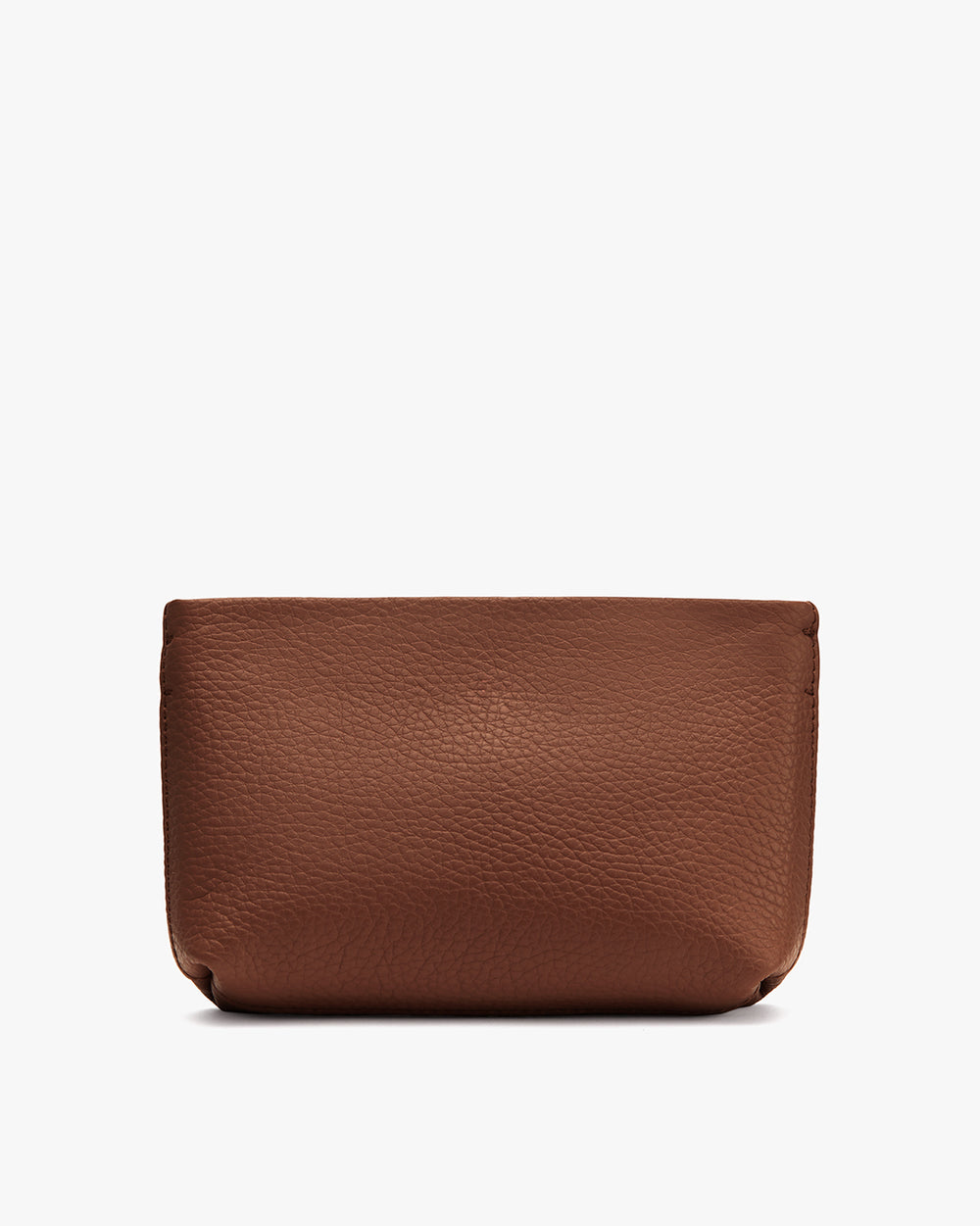 Rectangular leather pouch with textured surface.