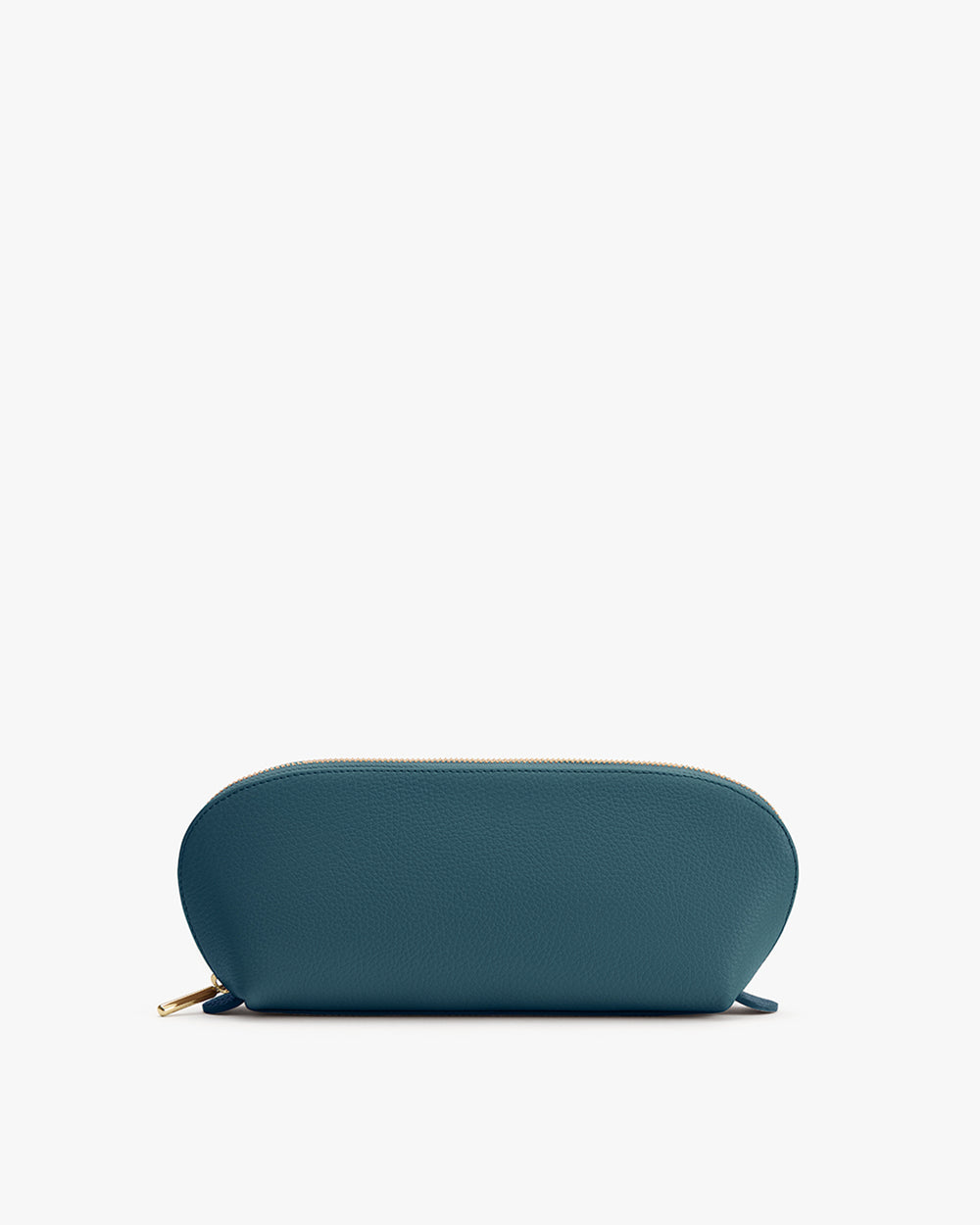 Rectangular zippered pouch with smooth surface.