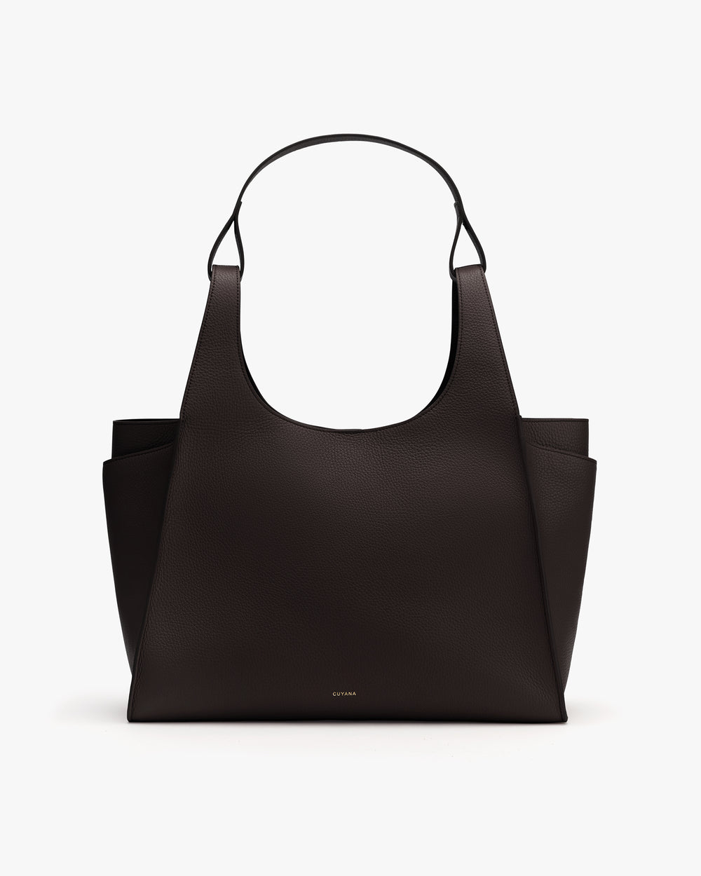 Large tote bag with a sleek design and shoulder straps.