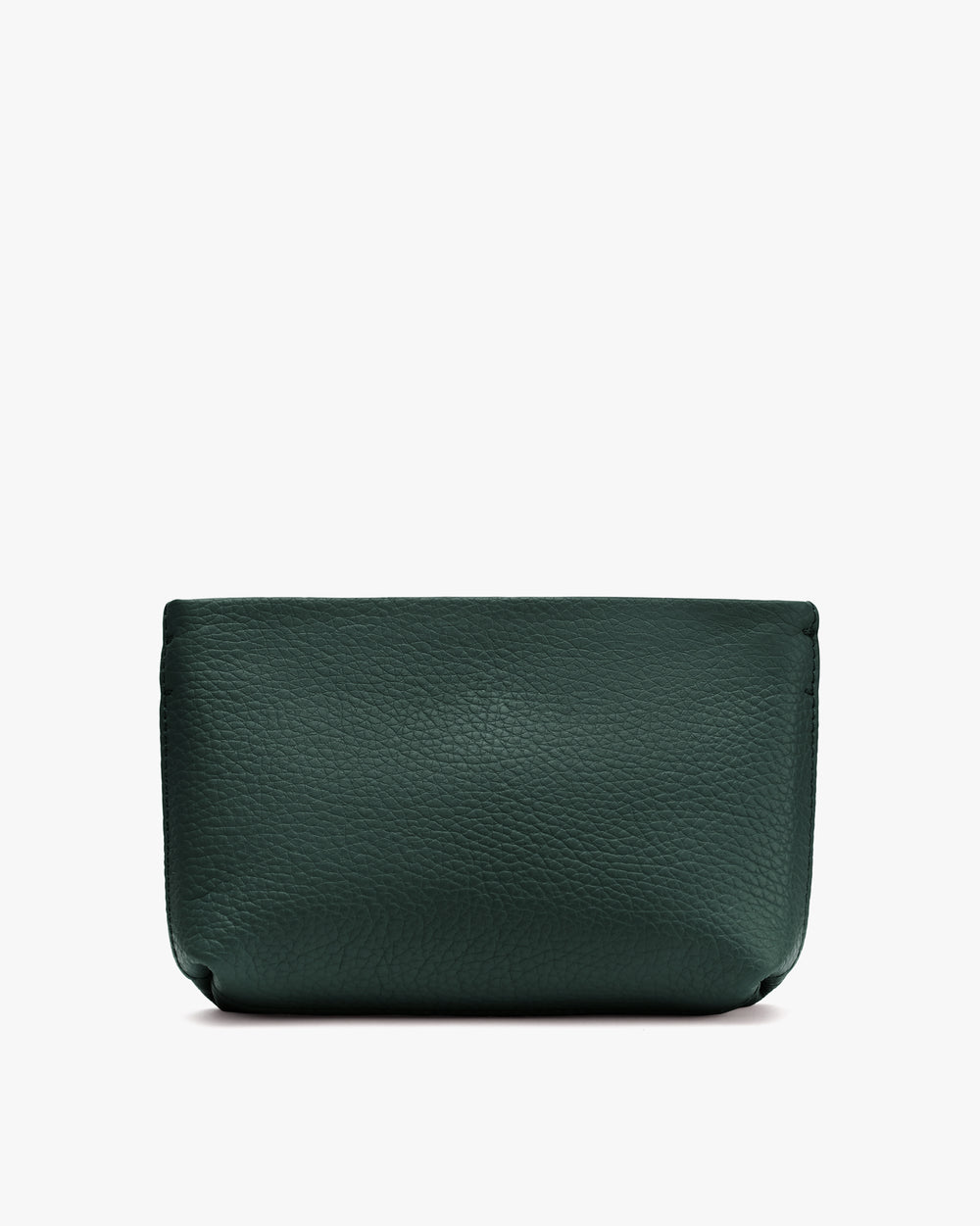 Rectangular textured pouch with a zip closure.