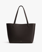Tote bag with long handles displayed against plain background.